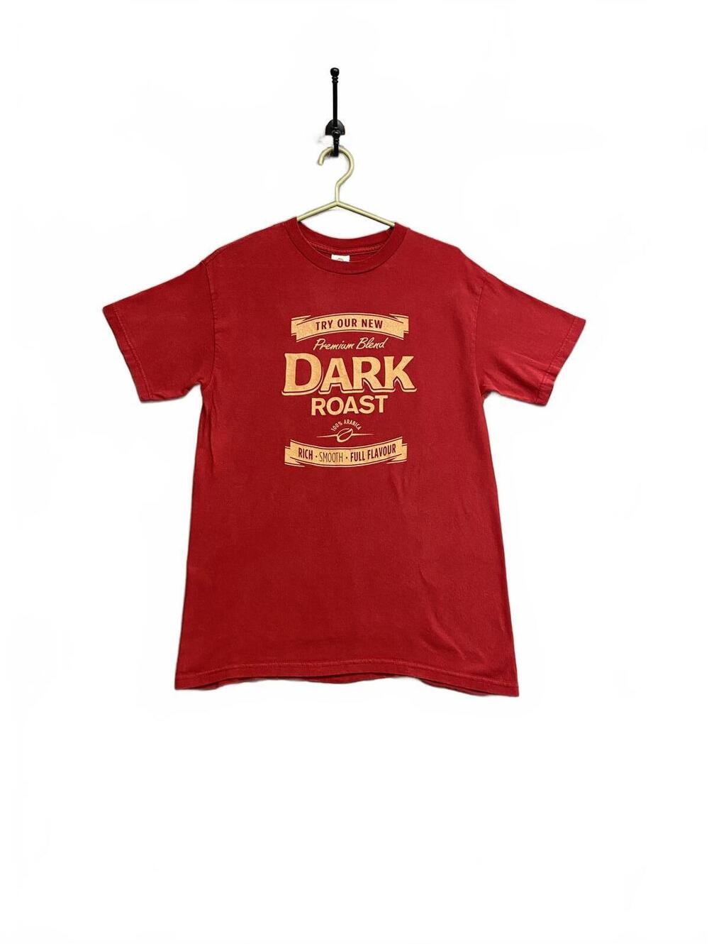 Tim Horton's Employee Red Try Our New Dark Roast Graphic T-Shirt Size Medium